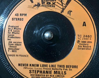 Stephanie Mills - Never Knew Love: sencillo de vinilo de 45 RPM de 1980