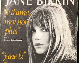 Jane Birkin Avec Serge Gainsbourg - Je T&#39;aime ... Moi Non Plus / Jane B , Vinyl, 7&quot;, 45 RPM, Single