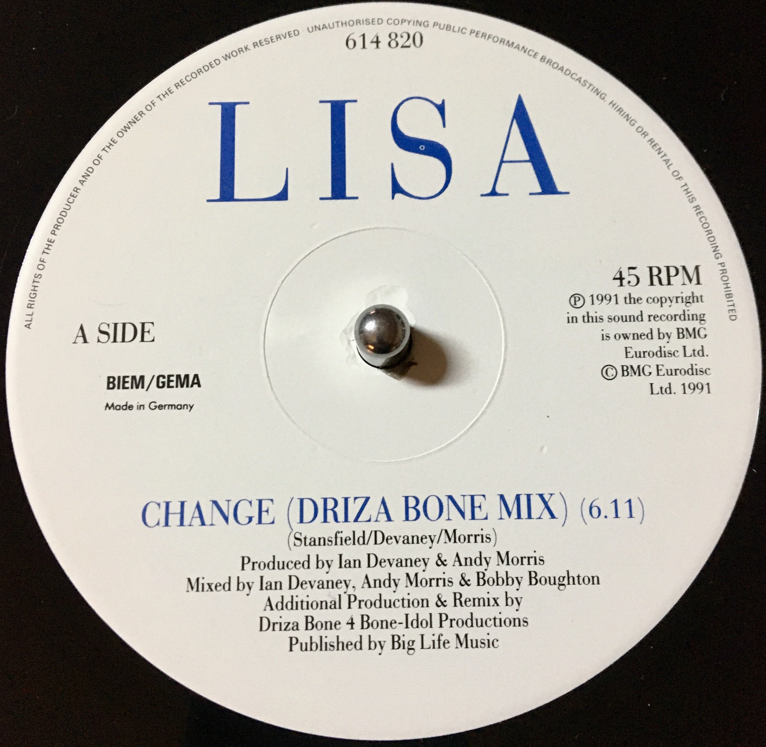 リサ・スタンスフィールド　Change　ブラジル盤 貴重 12” レコード リサ・スタンスフィールド Change ブラジル盤 貴重 12” レコード