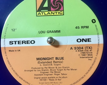 Lou Gramm - Midnight Blue Vinyl - 1987 Limited Edition 12 "45 RPM