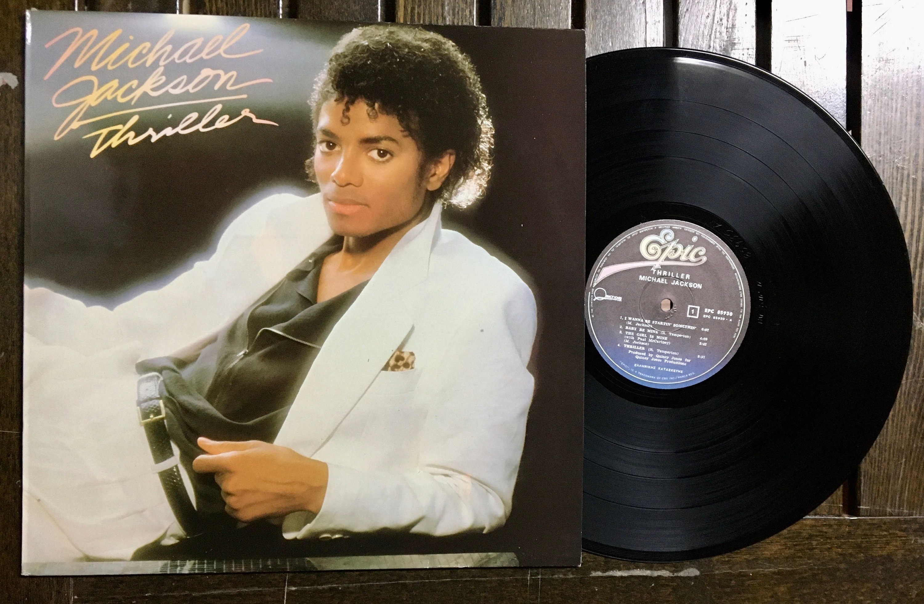 1982 near Mint Michael Jackson Thriller Vinyl, LP, Album, Rare Greek Press  