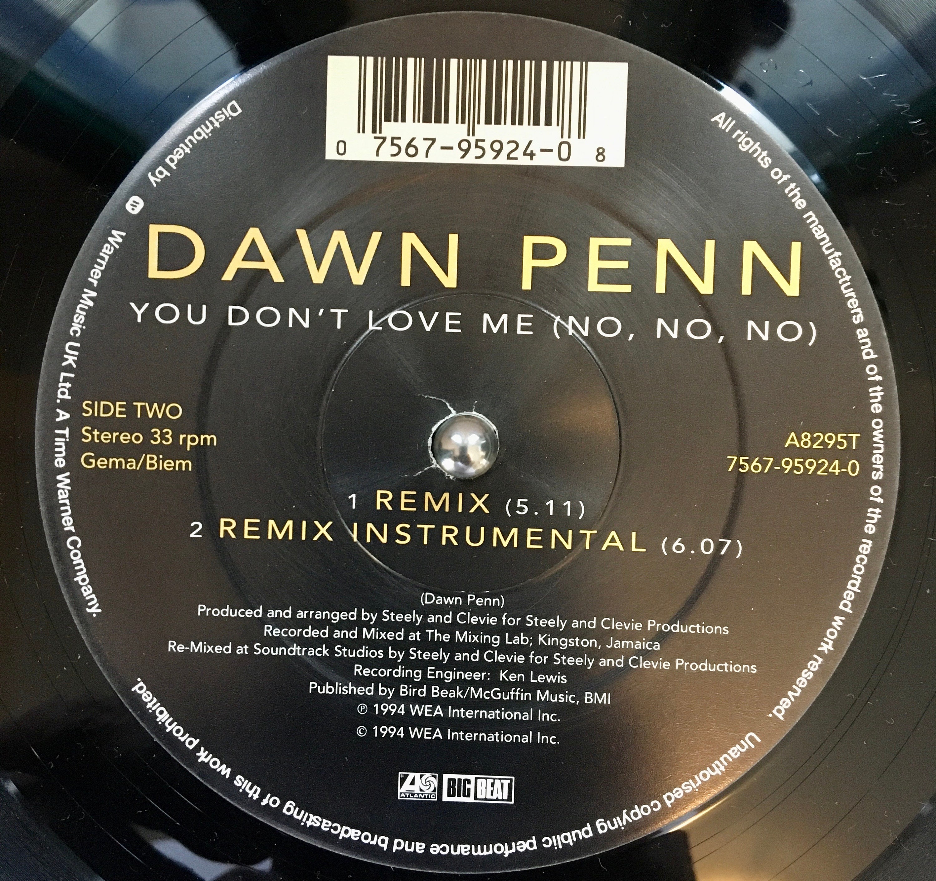 DAWN PENN/YOU DON'T LOVE ME 12inchシングル Dawn Penn – You Don't Love Me (No No No) (World A Respect '94
