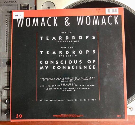 1988 Womack & Womack - Teardrops , Vinyl, 12
