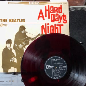 1964 The Beatles – A Hard Day&#39;s Night, Vinil, LP, Álbum, Estéreo, Vinil Vermelho