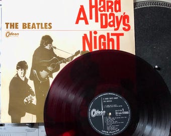 1964 The Beatles – A Hard Day's Night, Vinilo, LP, Álbum, Estéreo, Vinilo Rojo