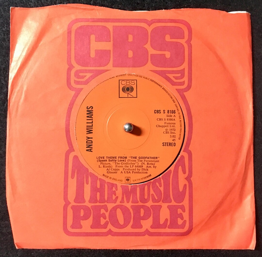アンディ・ウィリアムス - ゴッドファーザー 愛のテーマ ビニール盤 45