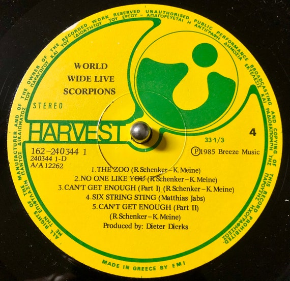 1985 Scorpions – World Wide Live , 2 X Vinyl, LP, Album, Stereo