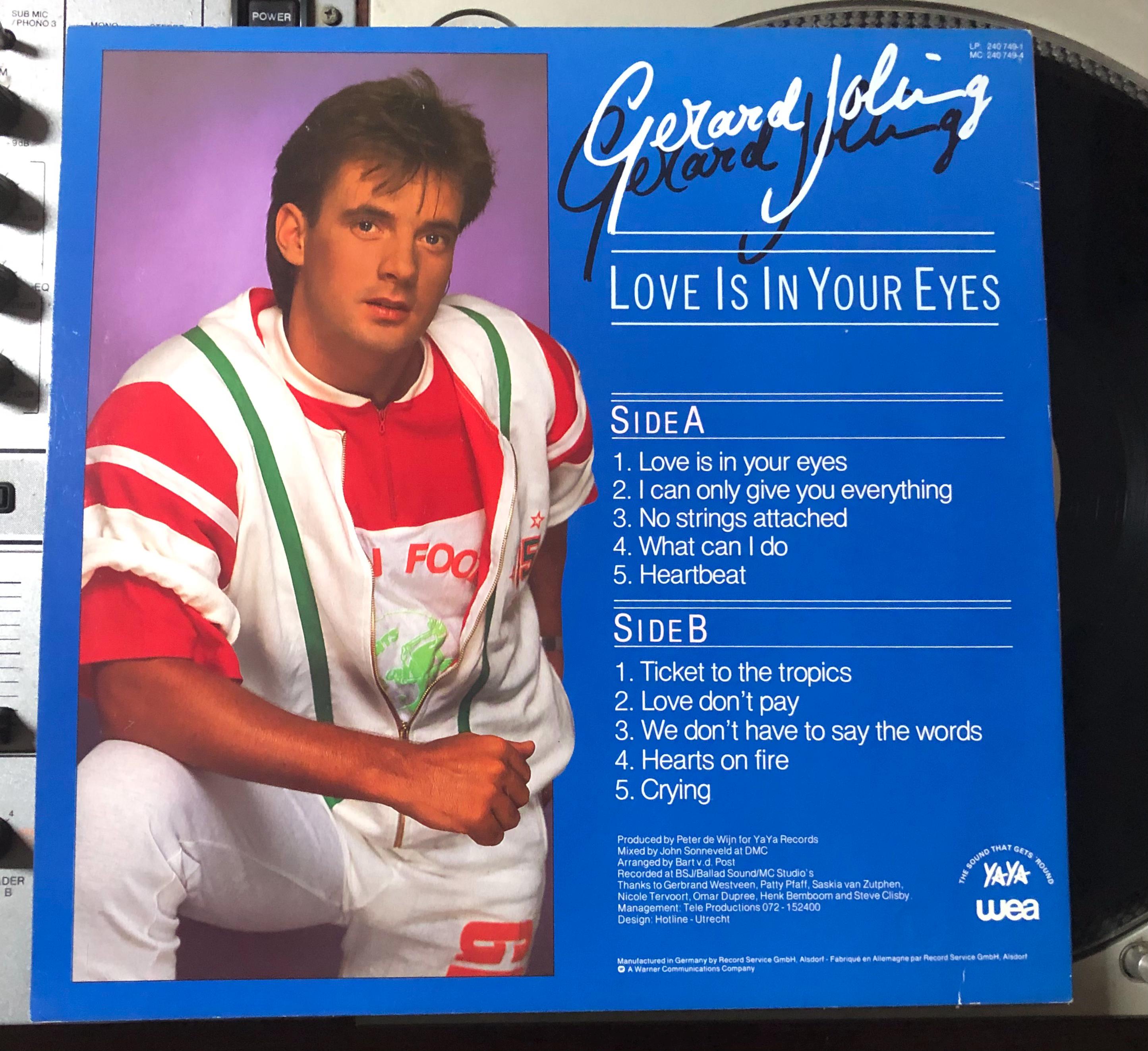 【シール帯】「LOVE IS IN YOUR EYES」ジェラルド・ジョリング 1985 Gerard Joling - Love is in Your Eyes , Vinyl, LP, Album