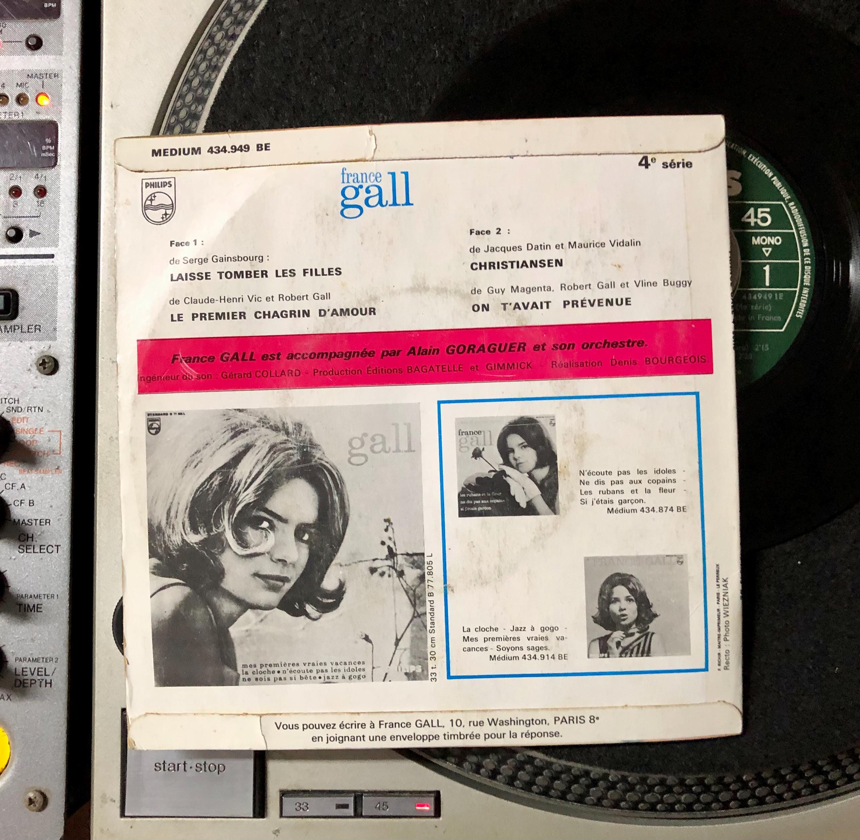 1964 France Gall - Laisse Tomber Les Filles (4e Série) Vinyl, 7 1964 France Gall - Laisse Tomber Les Filles (4e Série) Vinyl, 7