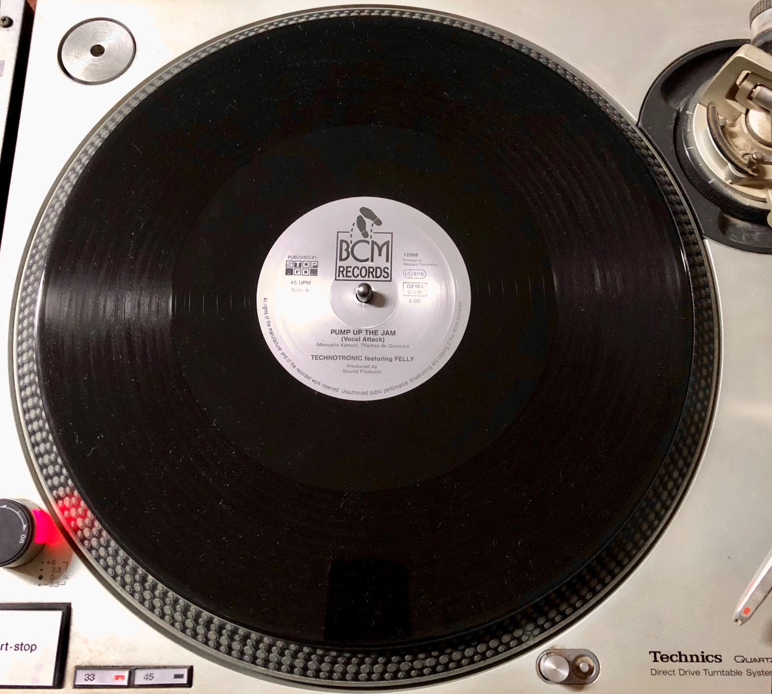 1989 Technotronic Featuring Felly – Pump up the Jam , Vinyl, 12