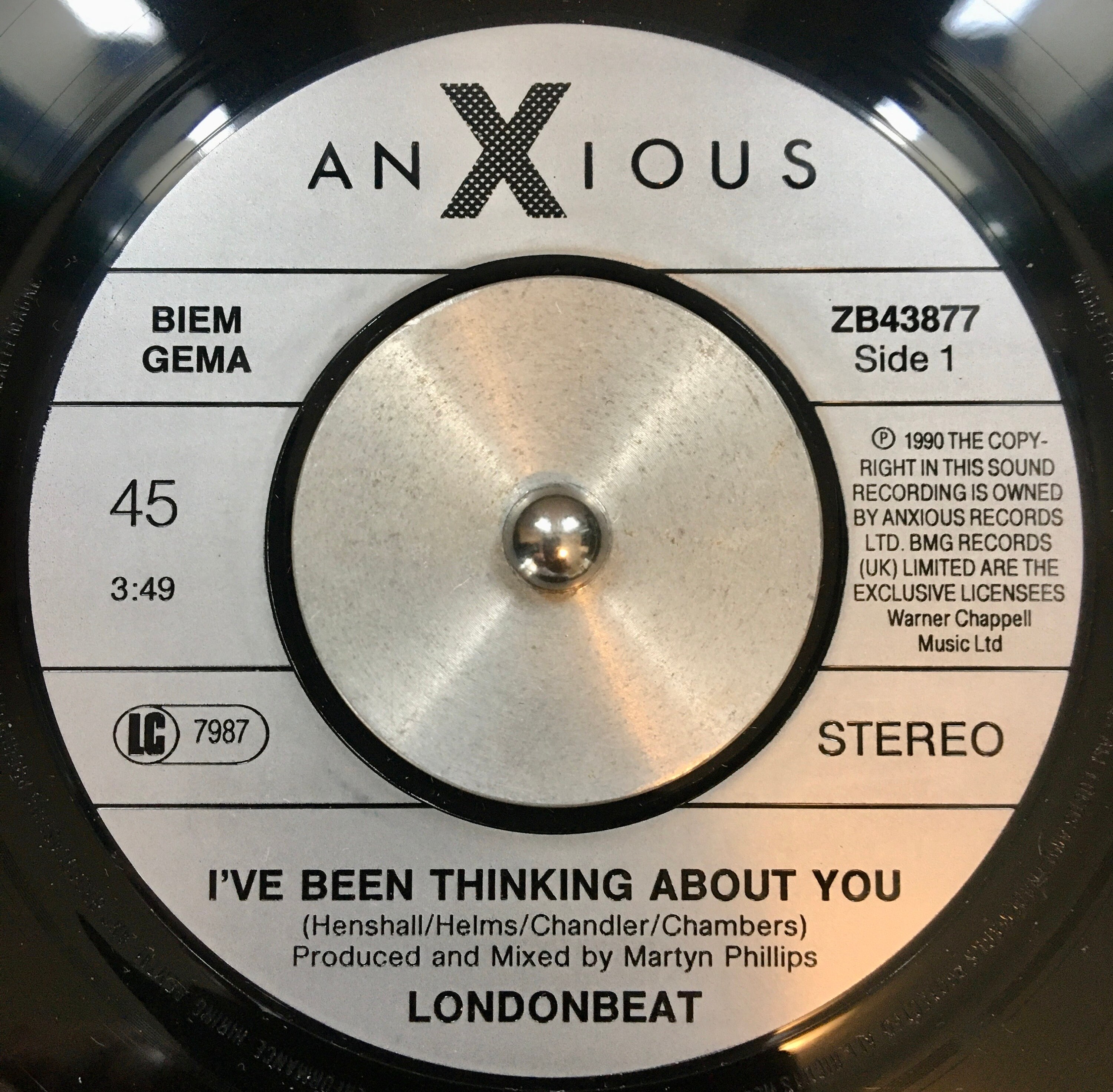 1990 ロンドンビート - I've Been Thinking About You、ビニール、7