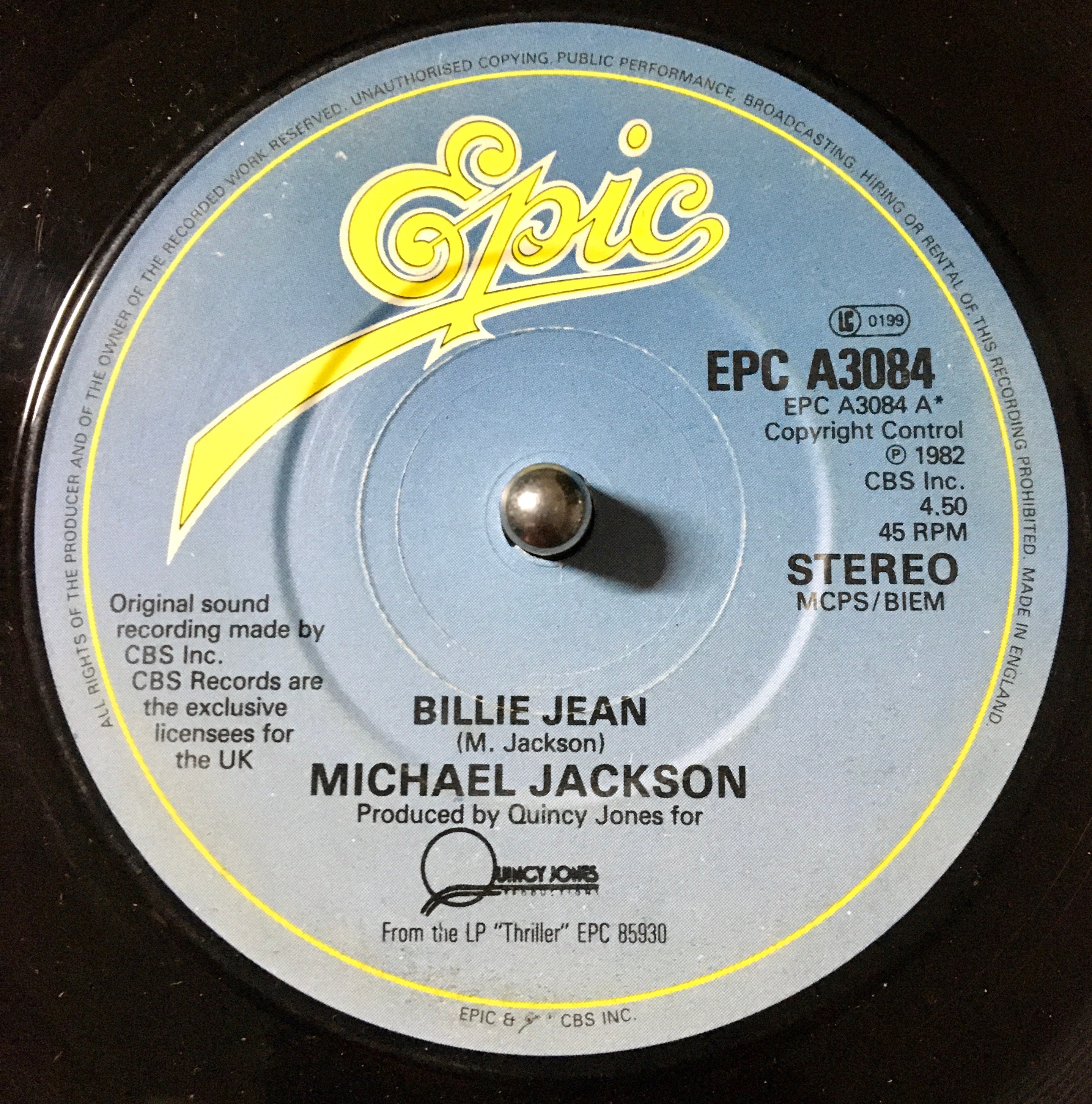1983 Michael Jackson - Billie Jean , Vinyl, 7