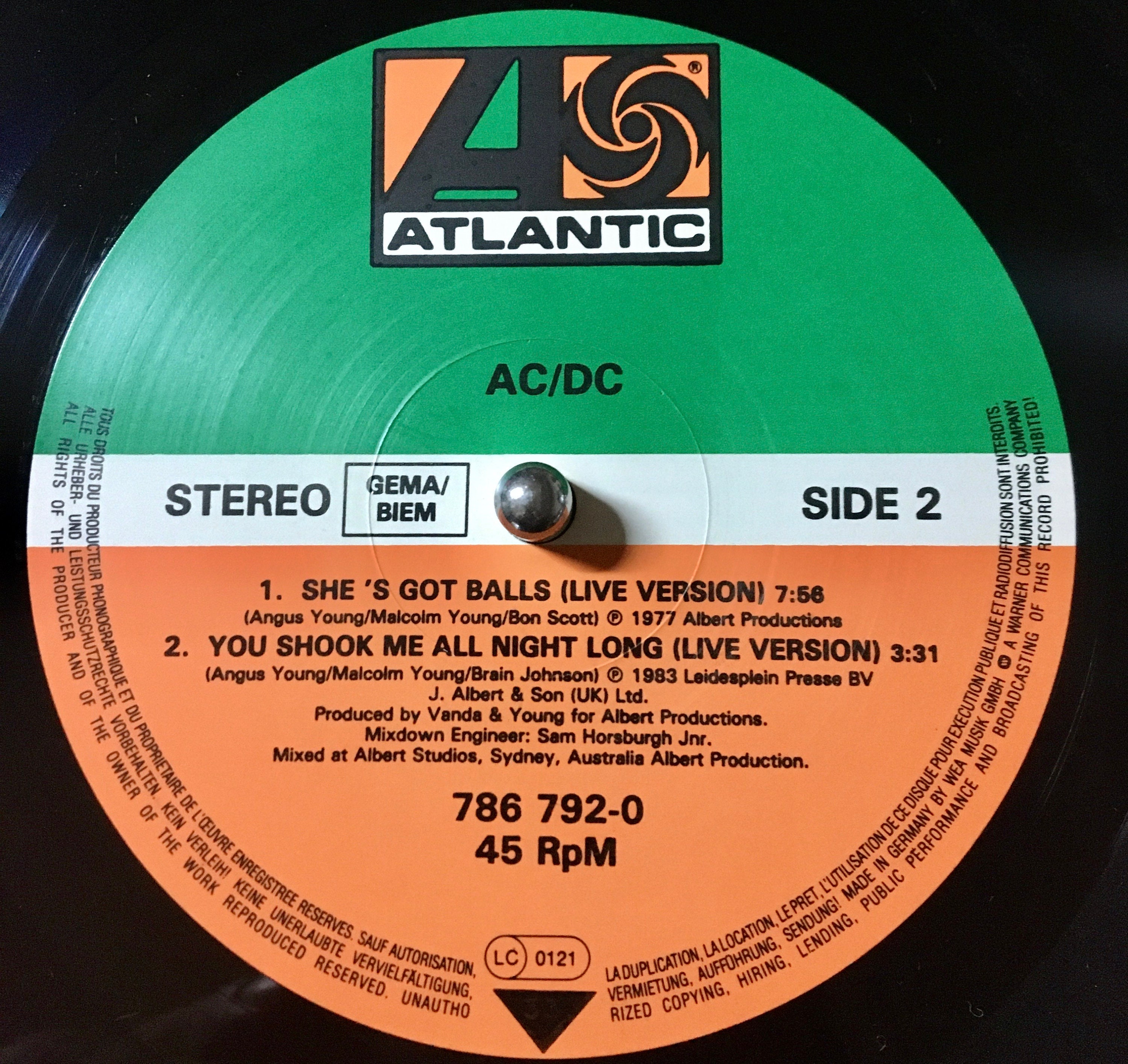 Rare AC/DC - You Shook Me All Night Long Vinyl, 12