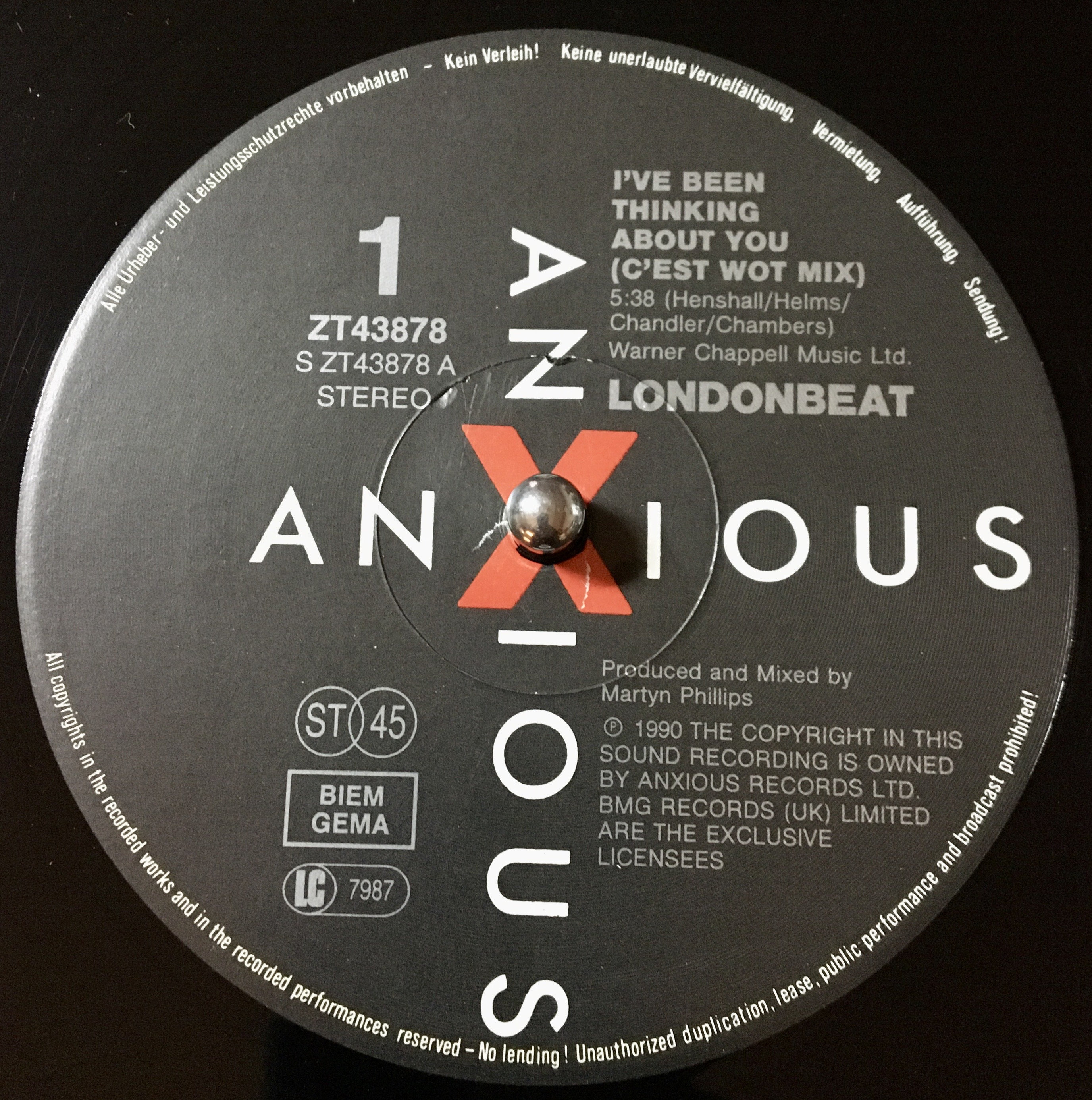 1990 Londonbeat - I've Been Thinking About You (remix) Vinyl, 12