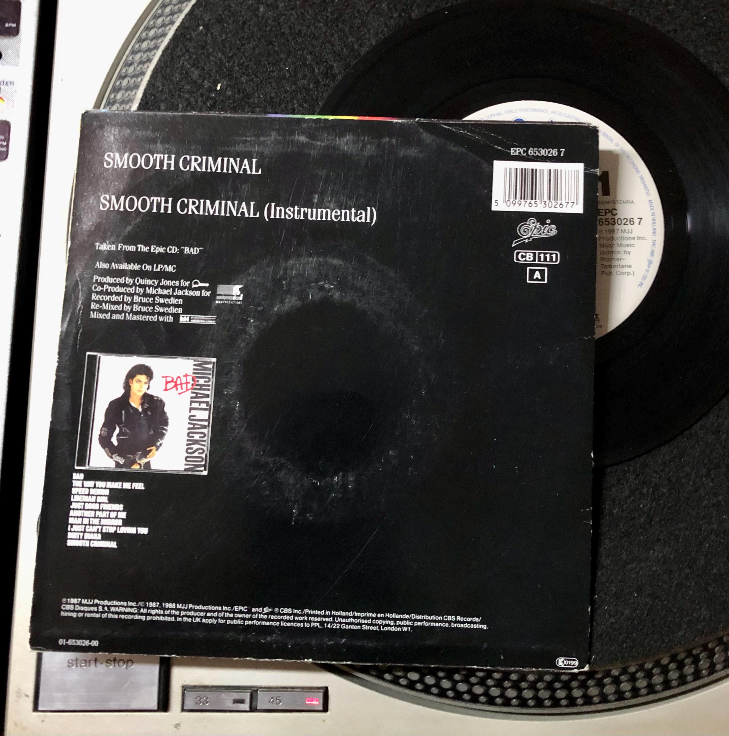 1988 Michael Jackson – Smooth Criminal , Vinyl, 7\, image size:2890x2915