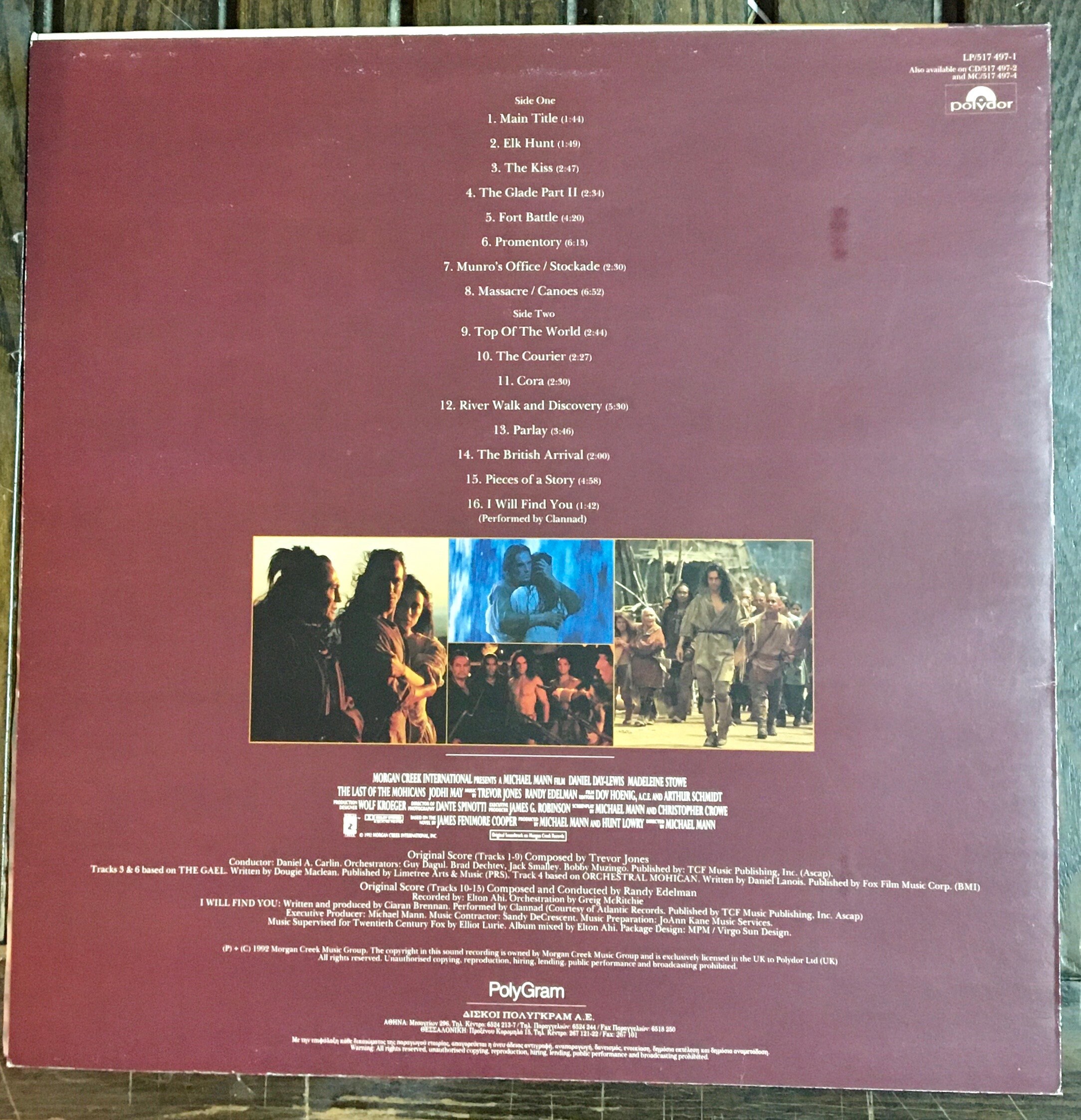 初回プレス　THE LAST OF THE MOHICANS 12inch LP Various: The Last Of The Mohicans Vinyl, LP | GROOVESPIN.PL