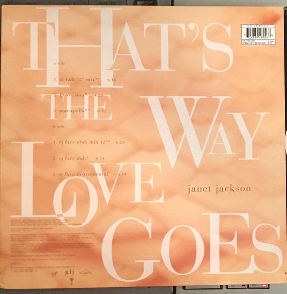 1993 Janet Jackson - That's the Way Love Goes Vinyl, 12
