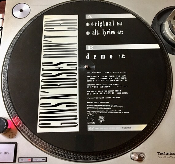 1991 Guns N' Roses - Don't Cry Vinyl, 12