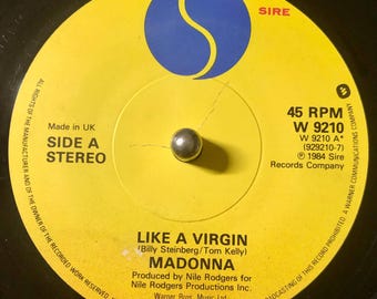 Madonna - Like A Virgin / Stay (1984), vinilo, 7", 45 RPM, sencillo, estéreo