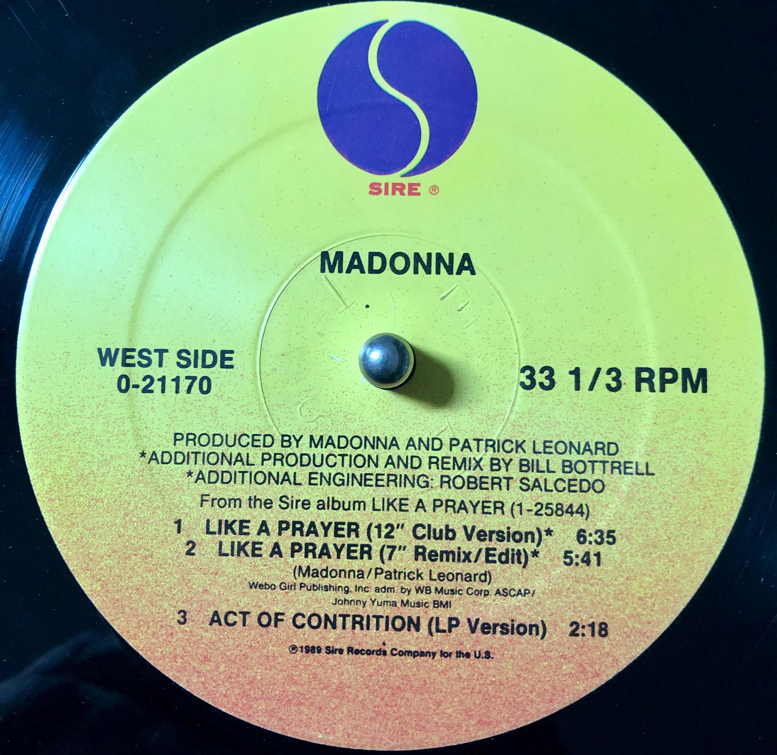 1989 Madonna – Like A Prayer , Vinyl, 12