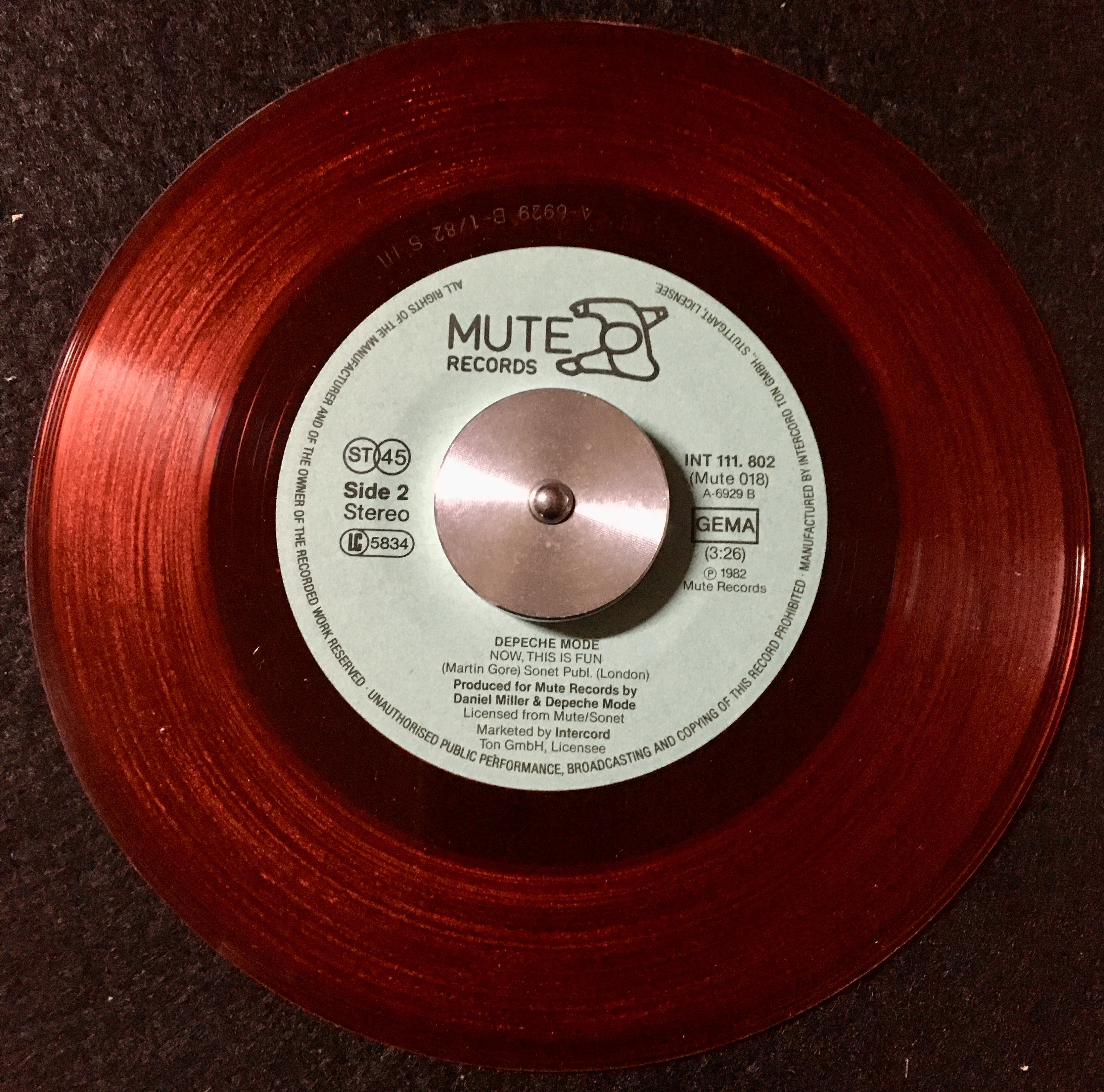 1982 - Depeche Mode - See You , Red Vinyl, 7