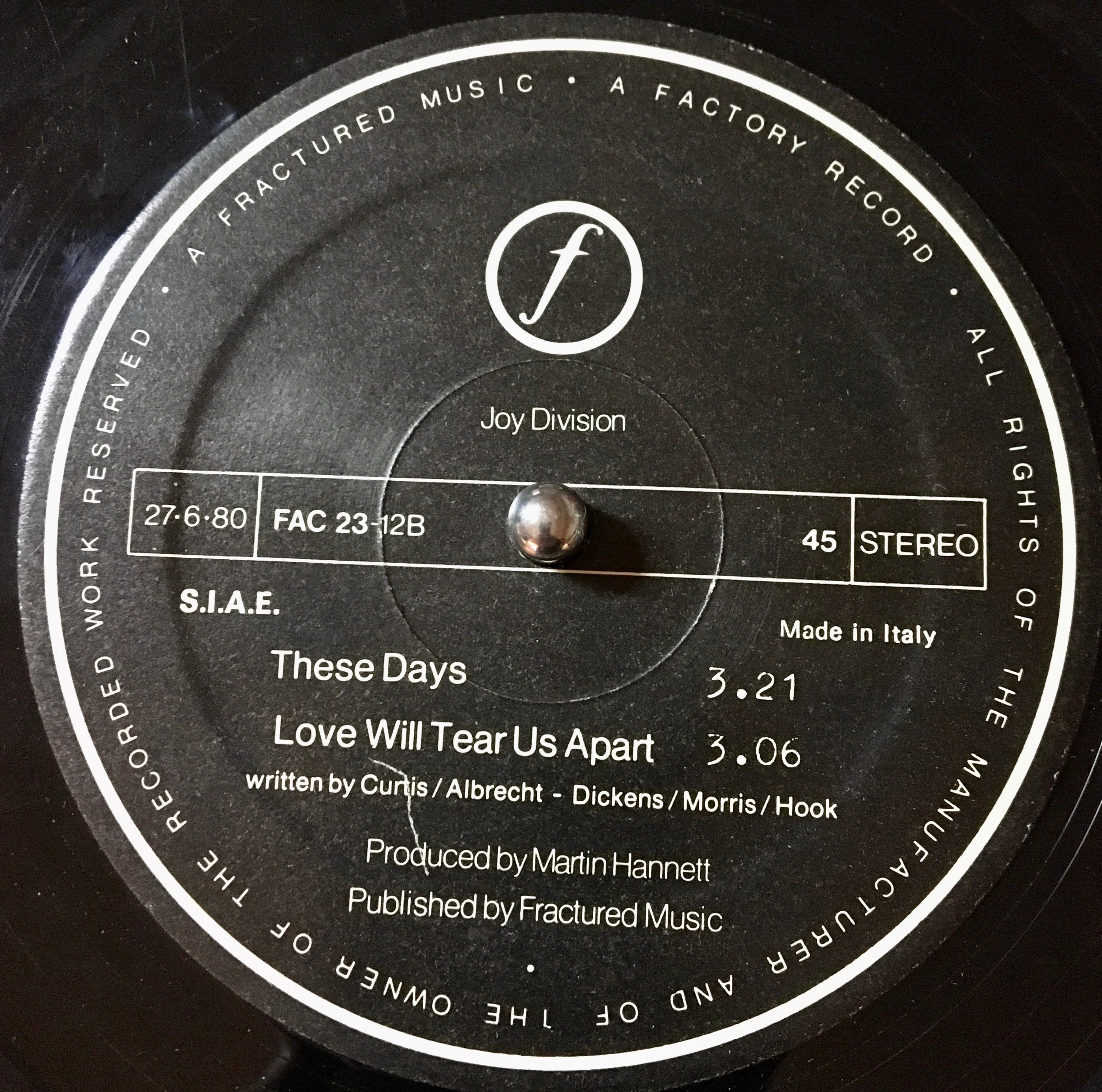 Joy Division - Love Will Tear Us Apart (Limited Edition