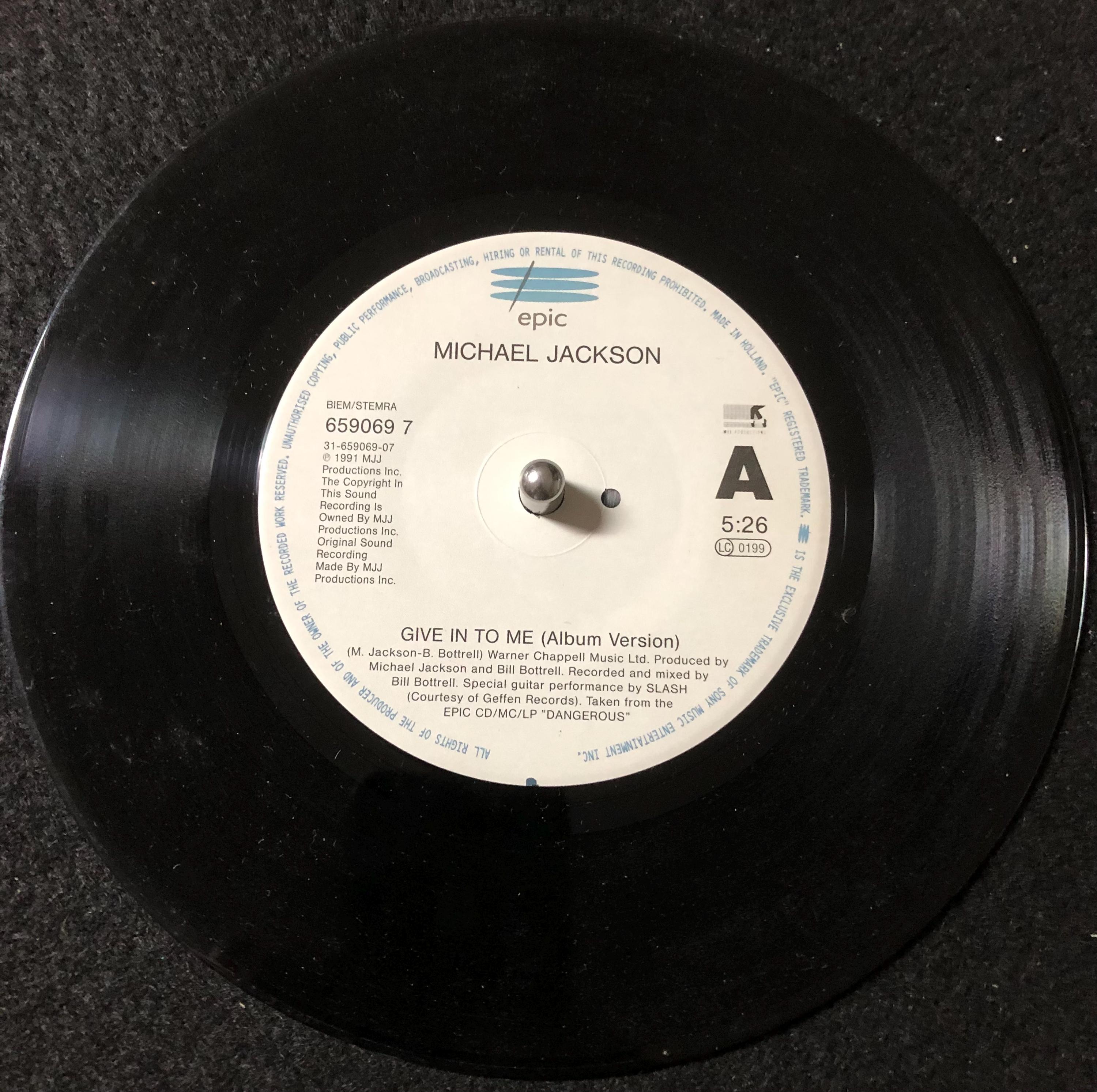 1993 Michael Jackson – Give in to Me / Dirty Diana , Vinyl, 7