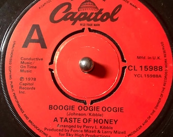 1978 A Taste Of Honey - Boogie Oogie Oogie, vinilo, 7 ", 45 RPM, sencillo
