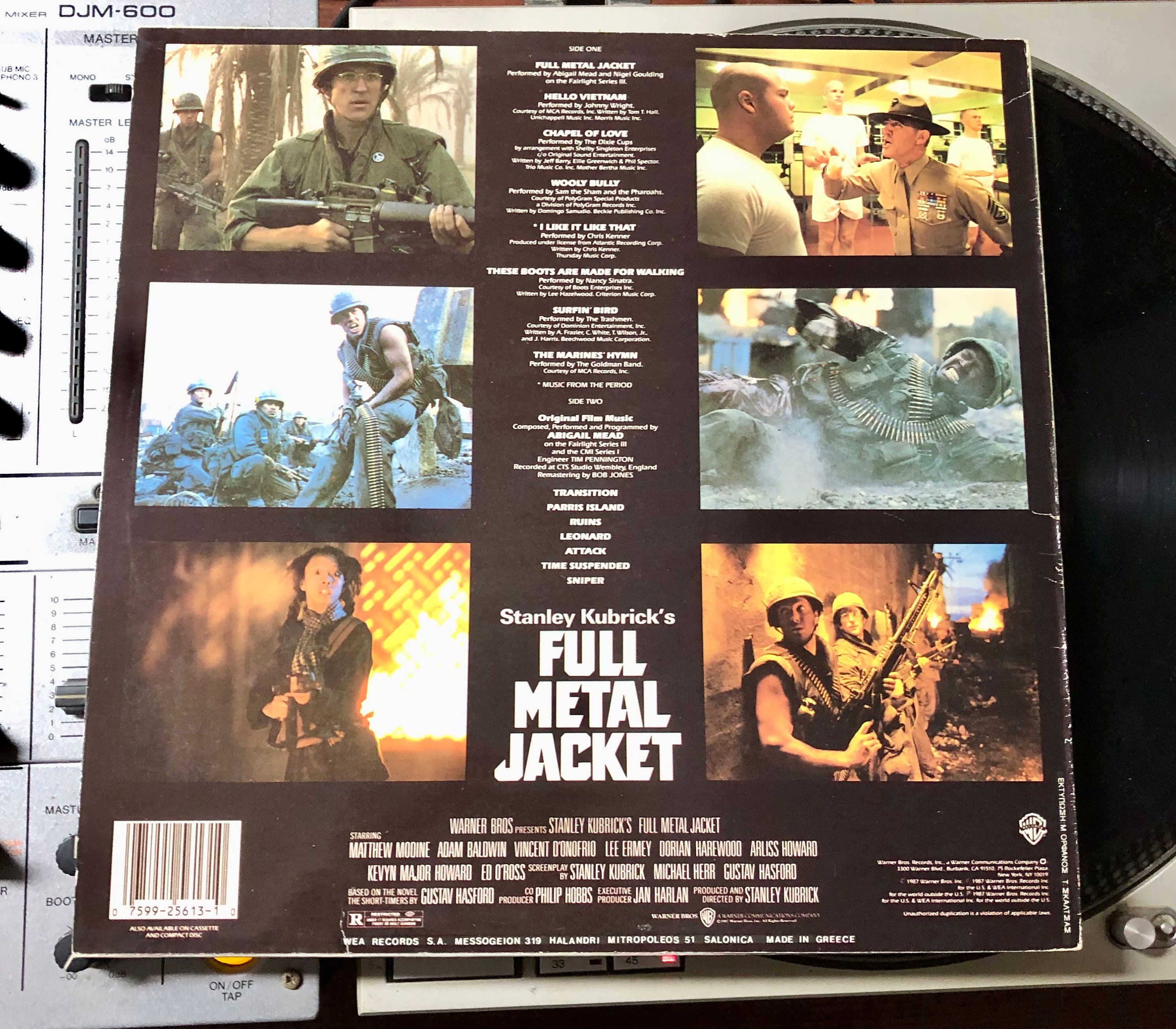 フルメタル・ジャケット OST ビニールLP - 1987年 レア ギリシャ盤