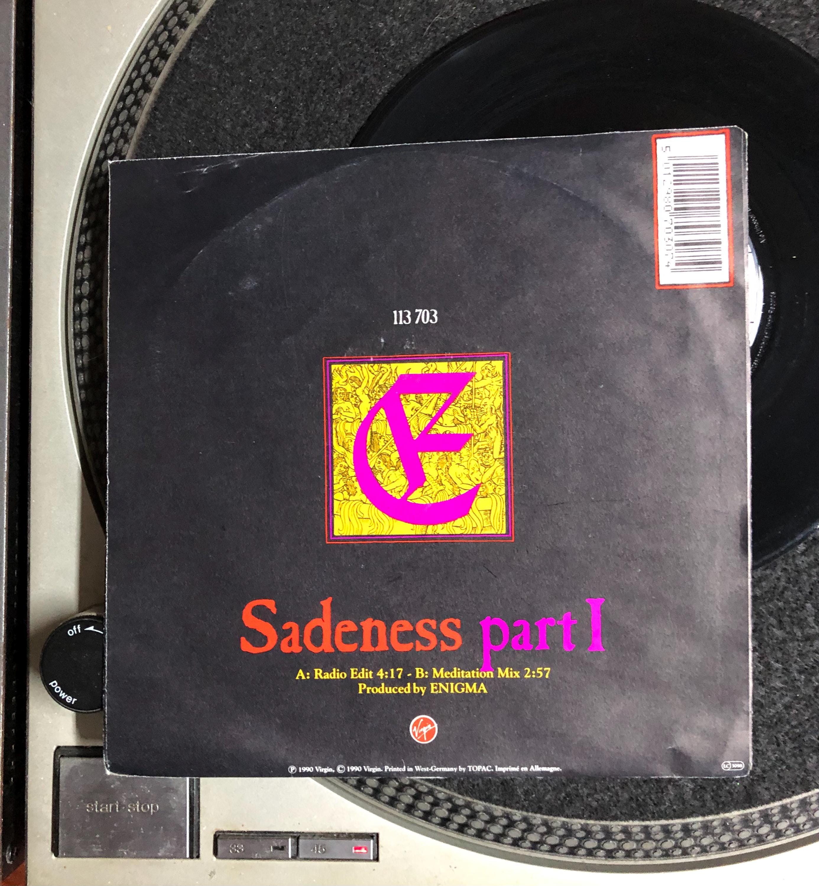 1990 Enigma - Sadeness Part I , Vinyl, 7