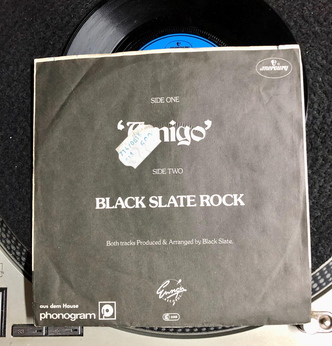 Black Slate - Amigo / Black Slate Rock - 1980 Vinyl 7" 45 RPM, foto 2 di 4
