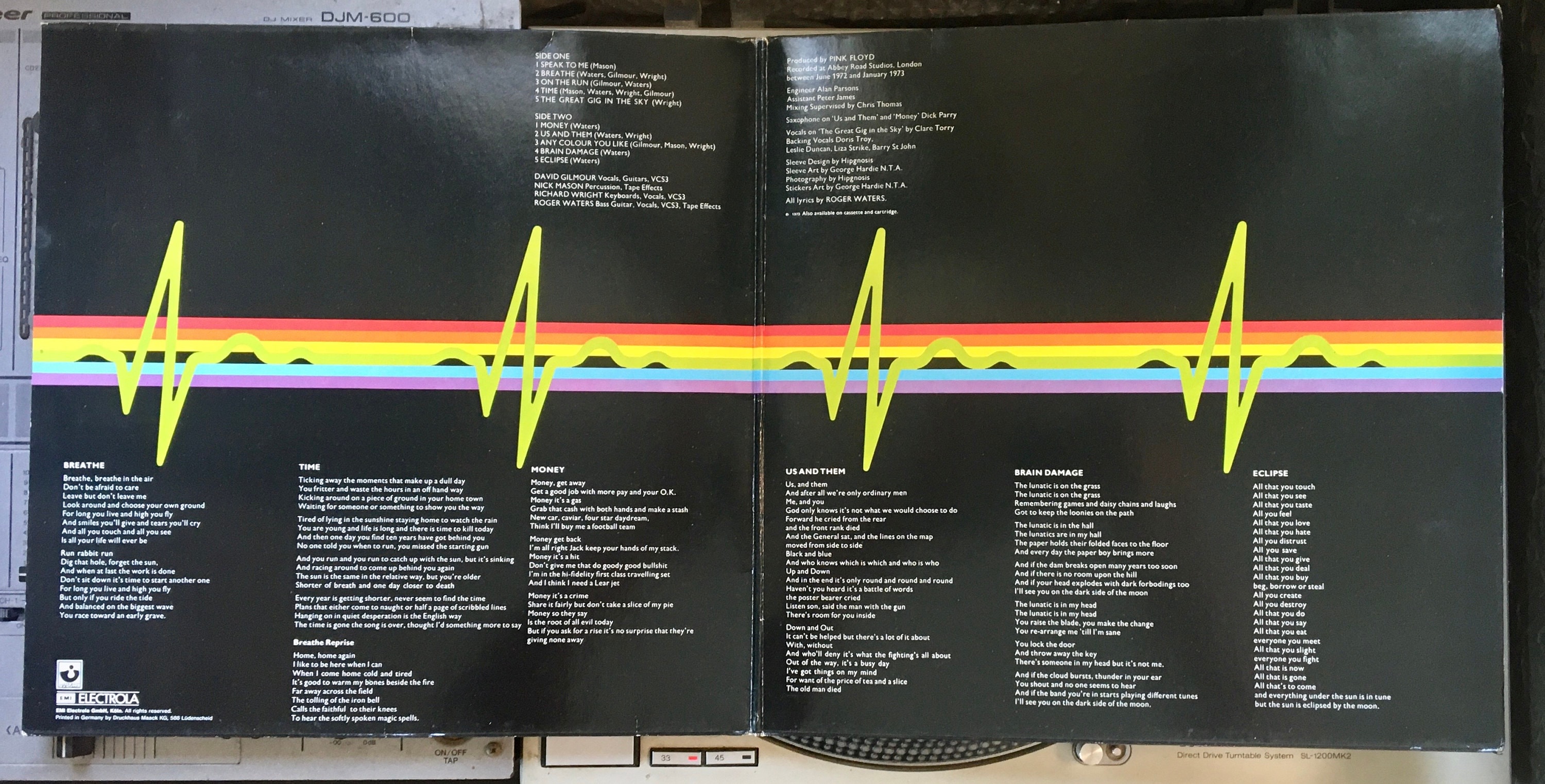 ピンク・フロイド - 狂気 - 1977年 ホワイト・ビニールLP + ポスター