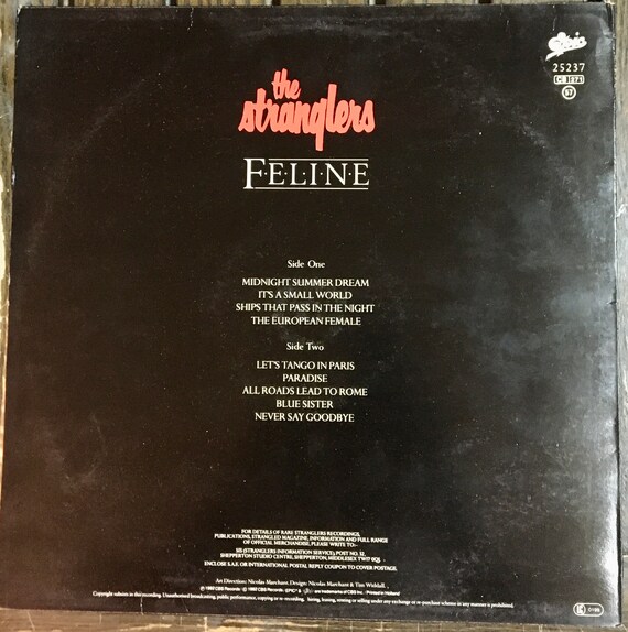 1983 Rare the Stranglers – Feline Vinyl, LP, Album, Limited