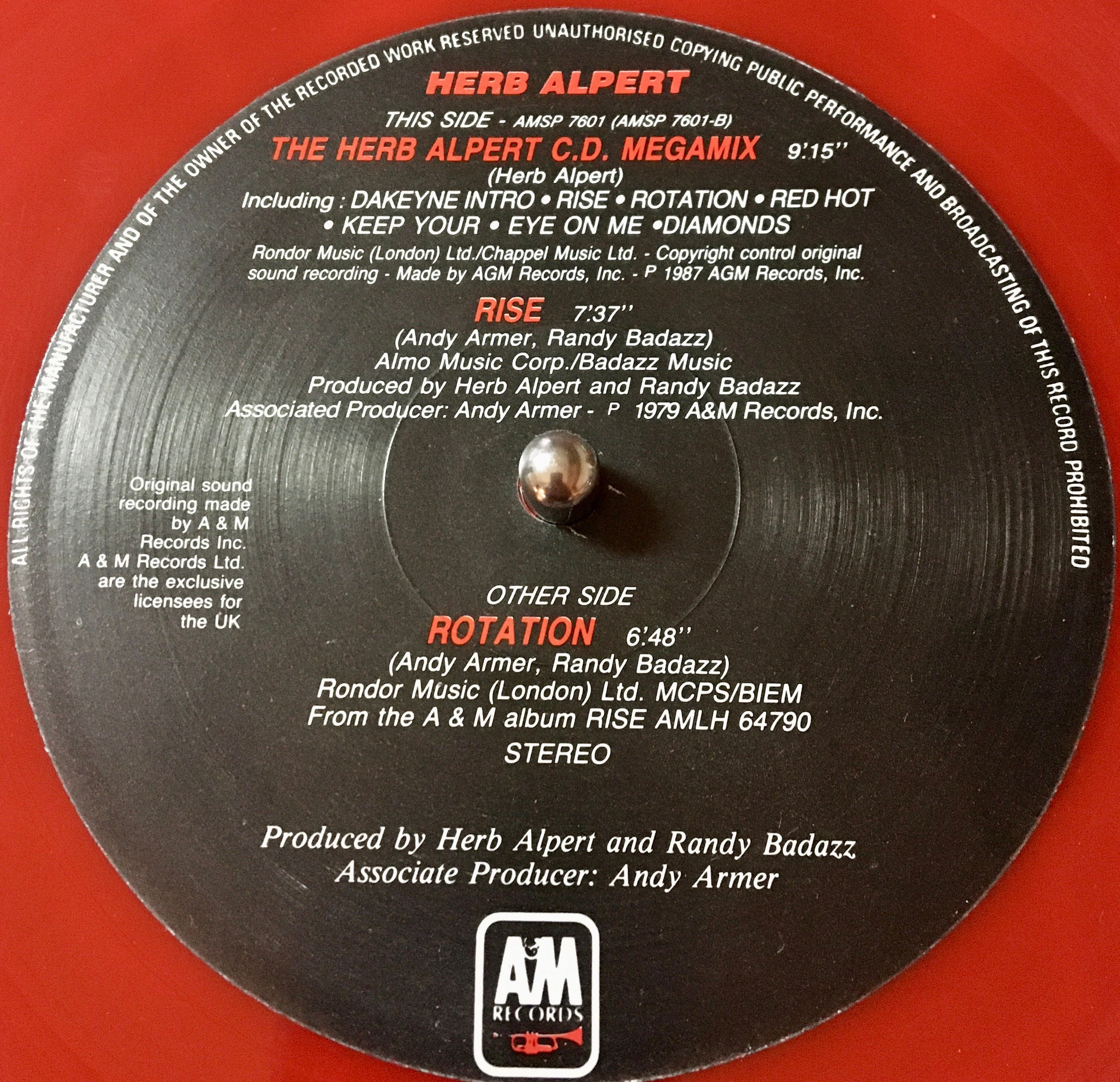 1987 Herb Alpert Rotation Vinyl 12 33 RPM Rot Etsy.de