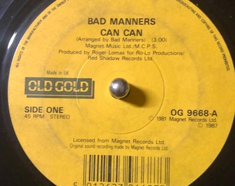 1987 Bad Manners - Can Can / Lorraine, vinilo, 7", 45 RPM, estéreo