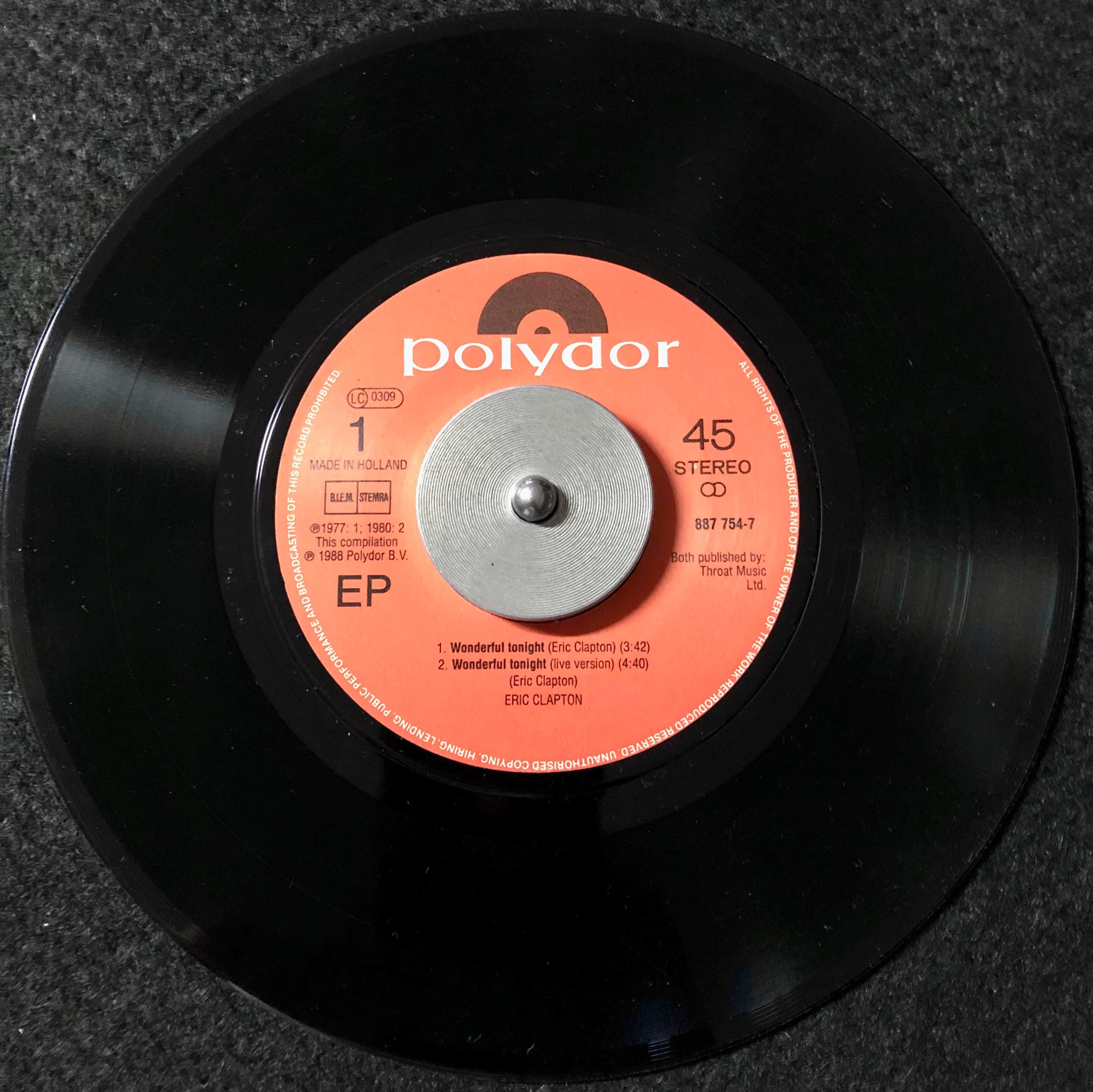 Eric Clapton - Wonderful Tonight Vinyl 7