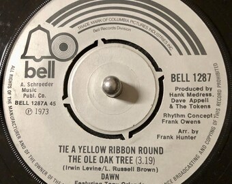 Dawn Featuring Tony Orlando - Tie A Yellow Ribbon 1973 Vinyl 45 RPM