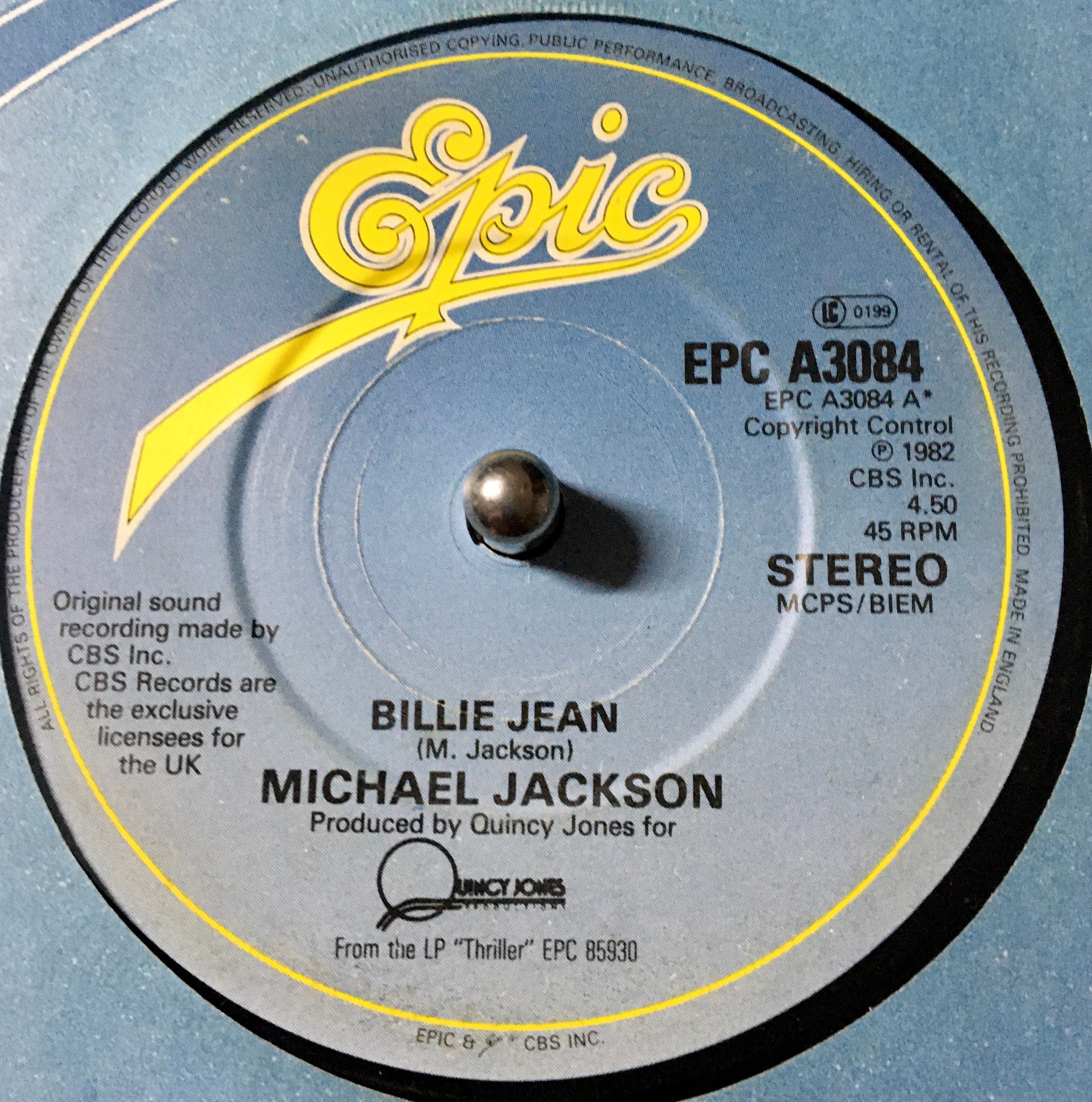 大ヒット！Michael Jackson/ Billie Jean ７インチ 1983 Michael Jackson - Billie Jean , Vinyl, 7