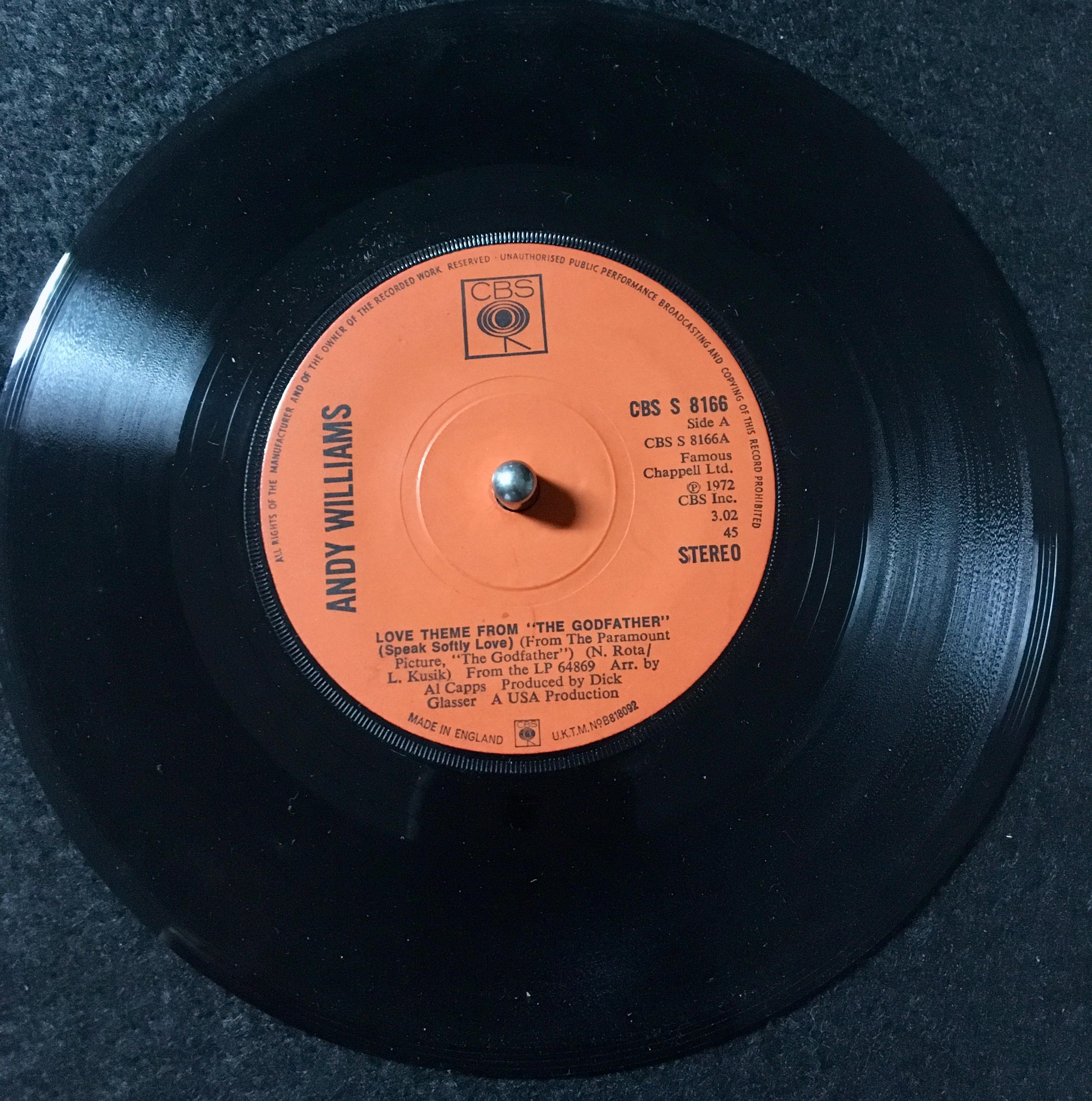 アンディ・ウィリアムス - ゴッドファーザー 愛のテーマ ビニール盤 45