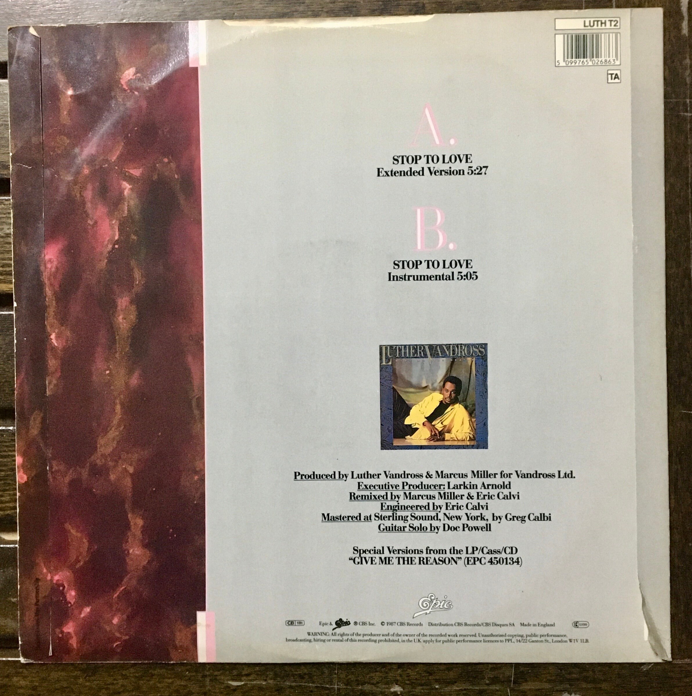 1987 Luther Vandross - Stop to Love , Vinyl, 12