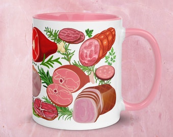 Meat Mug, Ham Bacon Mug, Meat Lover Mug,  Bacon Lover Gift, Bacon Lover Mug, Ham Meat Mug, Meat Mug Gift, Meat Lover Gift, Meat Food Mug