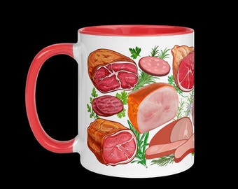 Ham Bacon Mug, Meat Coffee Mug, Meat Lover Mug,  Bacon Ham Mug, Bacon Mug, Ham Mug, Meat Mug Gift, Meat Lover Gift, Meat Mug, Ham Meat Gift