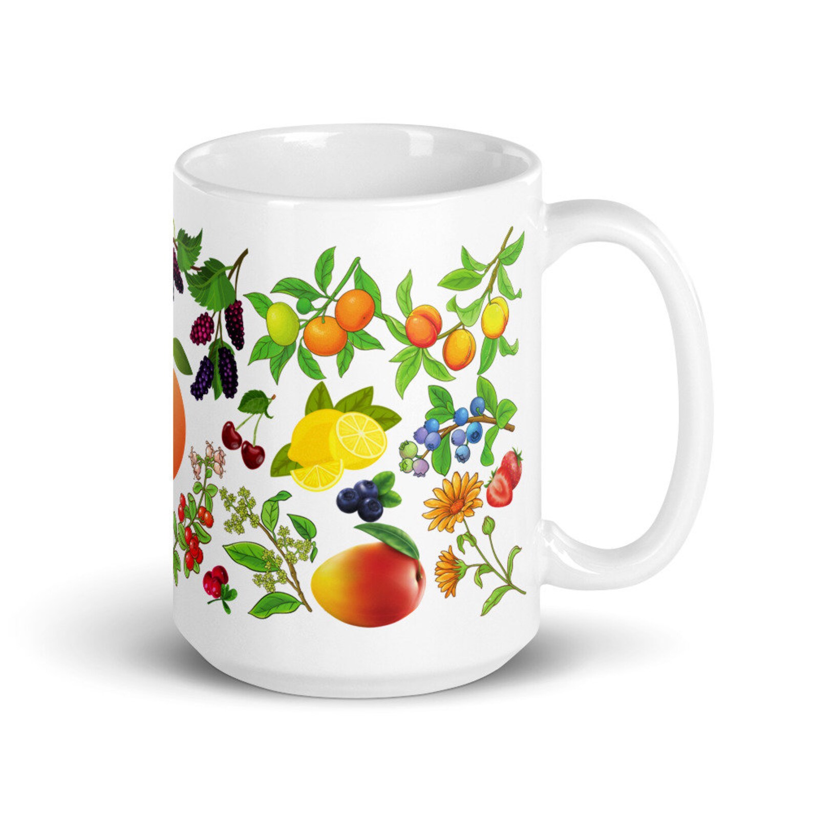 Fruits Plants Coffee Mug Fruits Flowers Mug Fruit Garden Mug Etsy