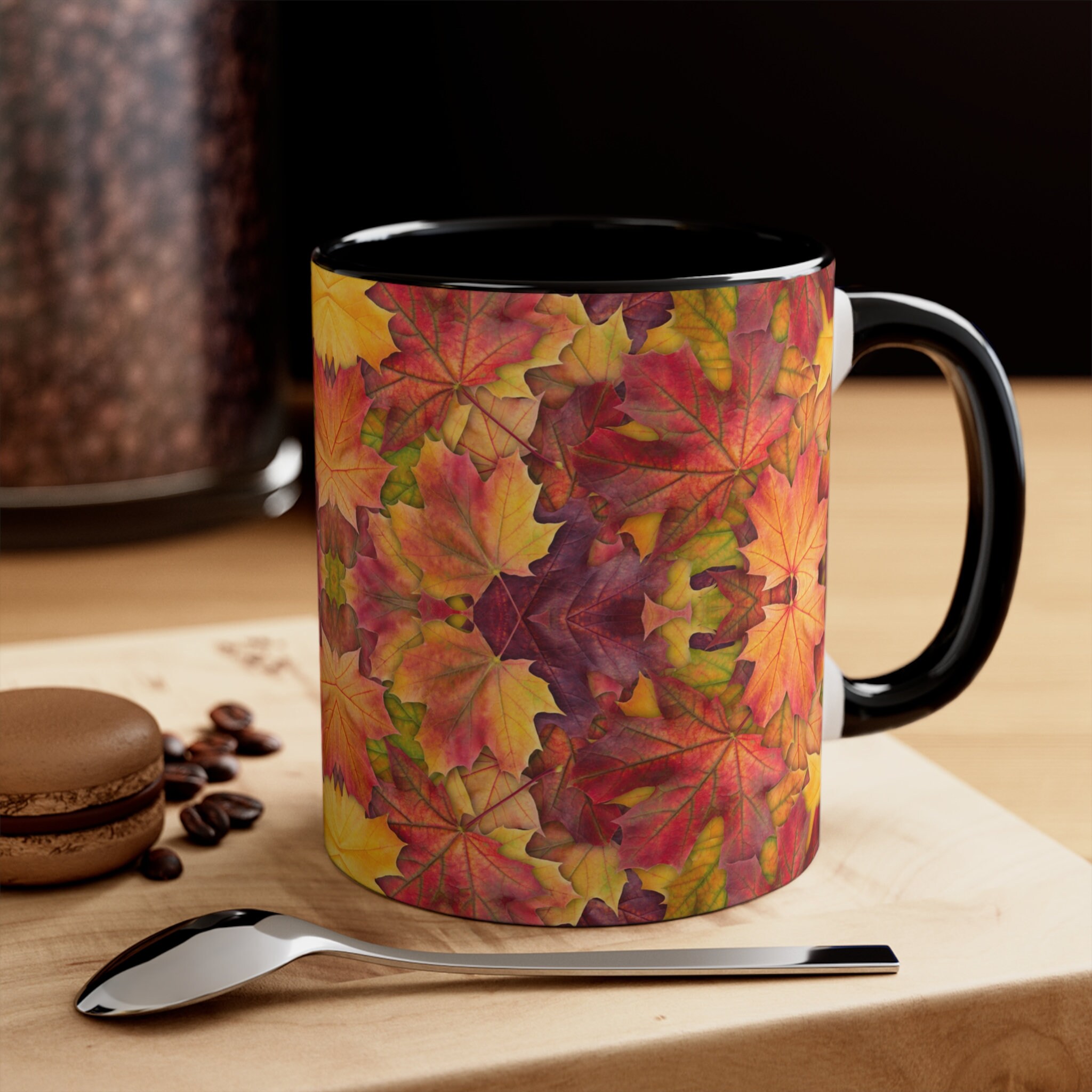 Autumn Leaves Coffee Mug Colorful Autumn Leaves Mug Fall Etsy