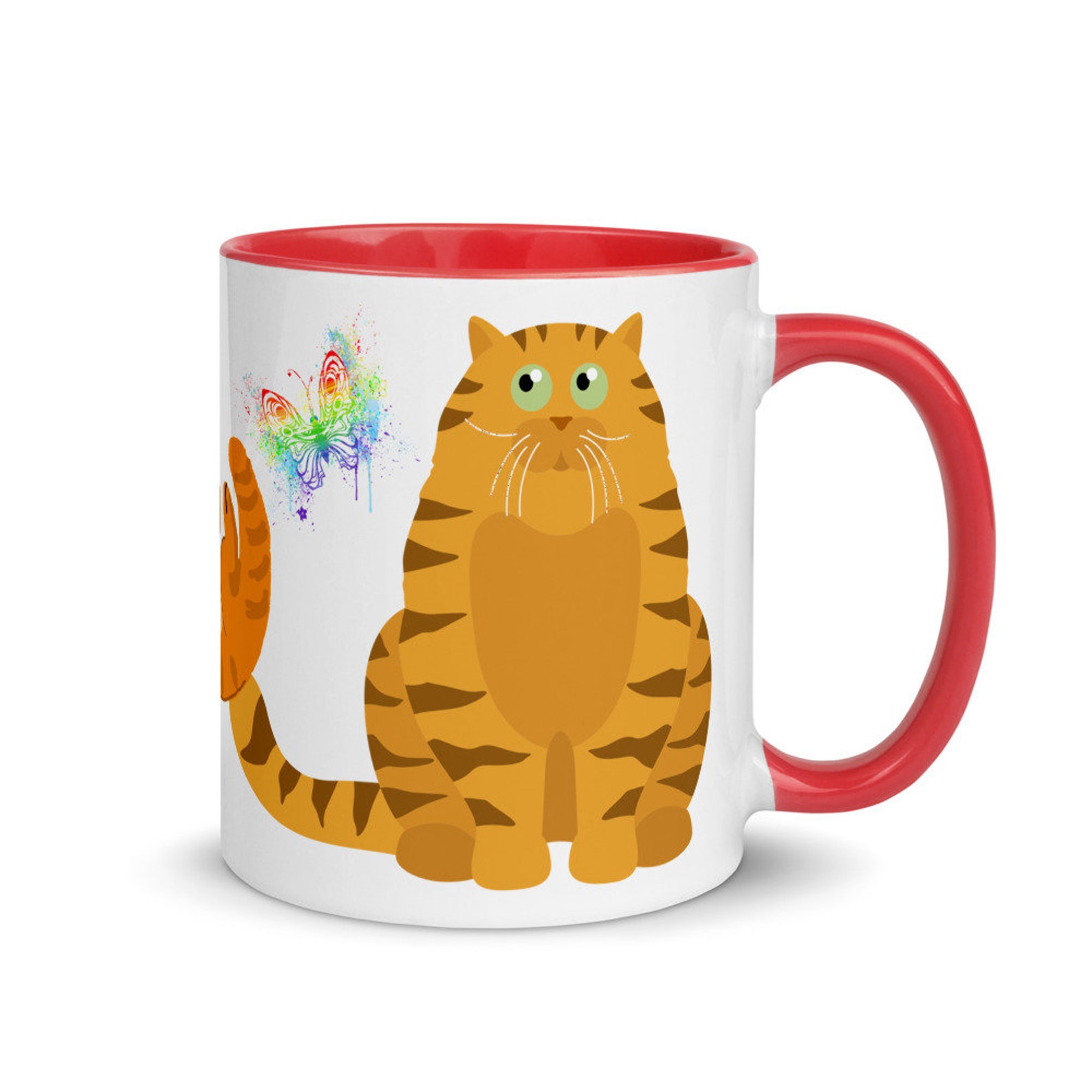 Ginger Cat Mug Cartoon Ginger Cat Mug Orange Cat Mug gift Etsy