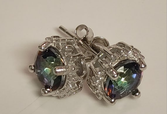 Mystic quartz sterling silver earrings - image 2