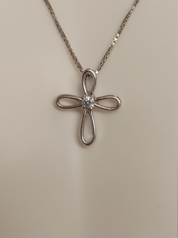 Sterling silver cross with cz