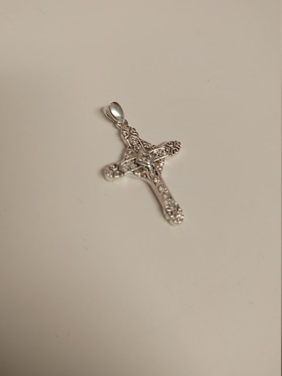 Sterling silver cross pendant - image 2