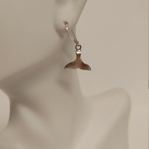 Sterling silver aquatic tail dangle earrings
