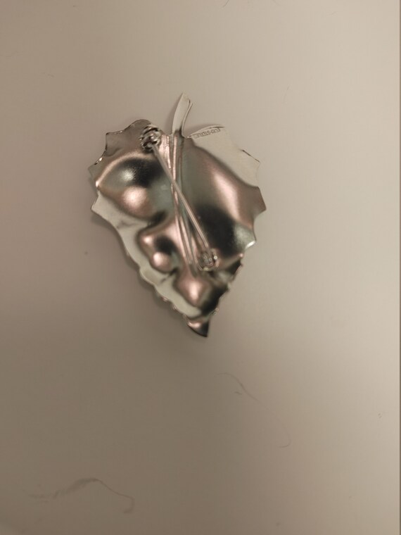 Sterling silver leaf broach - image 2
